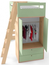 Ліжко двоярусне IndigoWood Smart Cube green